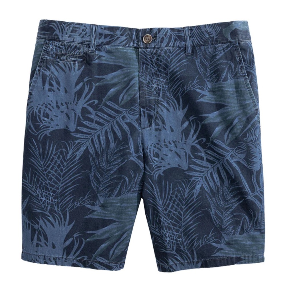 NWT johnnie-O Roxbury Chambray‎ Printed 8 Inch Shorts Blue Mens $98 Size 38